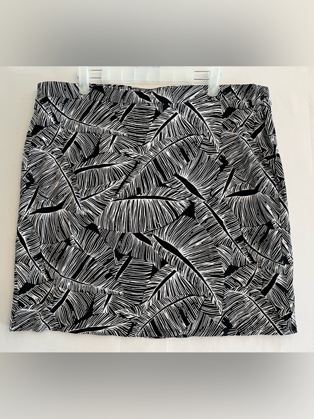 Palm Leaf Print Mini Skirt XL